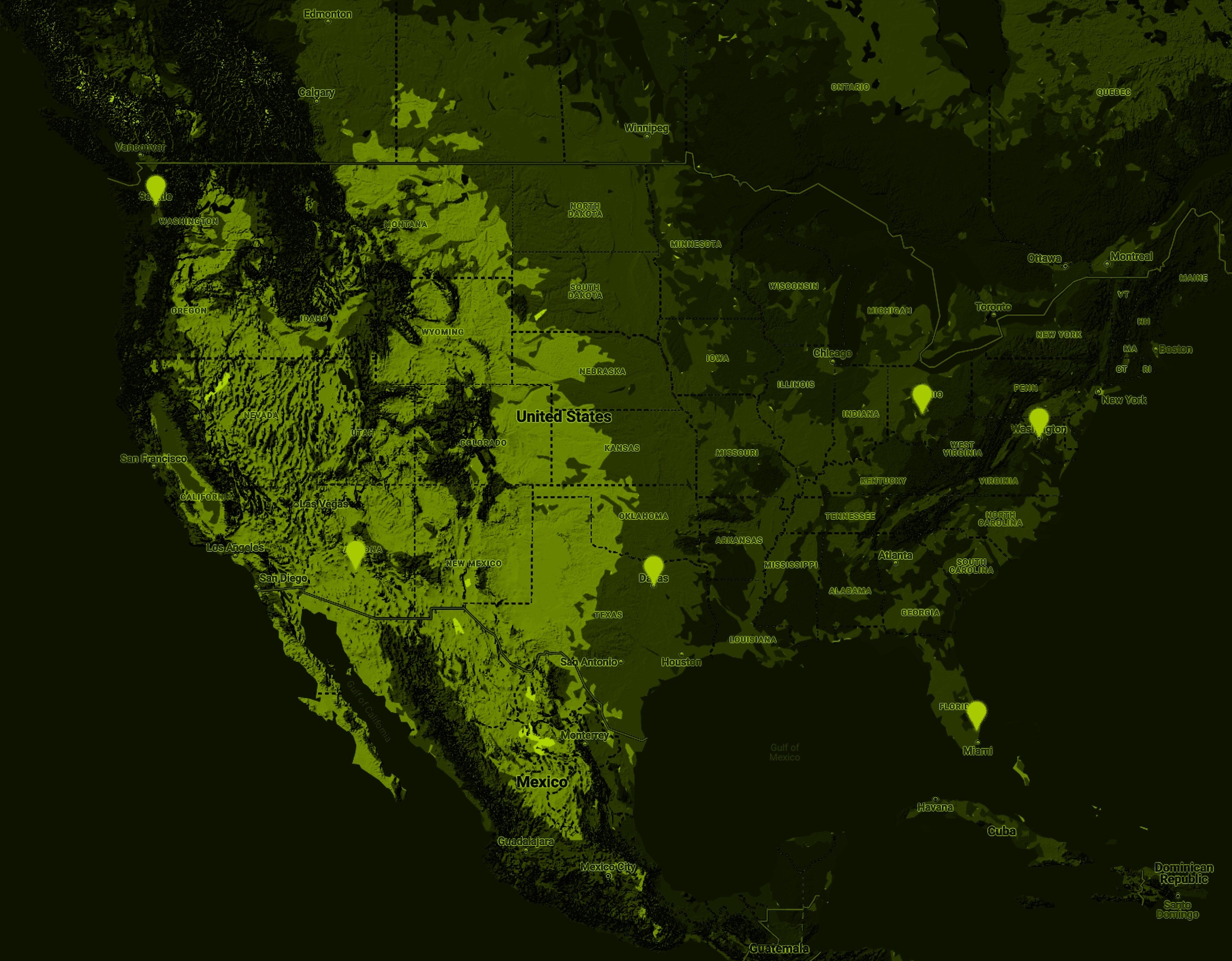 Green US Map